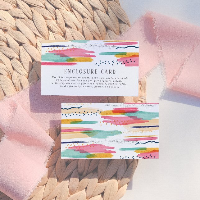 Moderne Abstrakte Pink & Blue Wasserfarben Kinderd Begleitkarte (Von Creator hochgeladen)