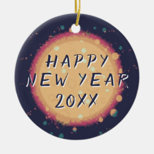 Moderne abstrakte Planet Frohes neues Jahr 2023 Keramik Ornament