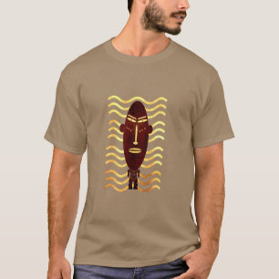 Moderne abstrakte primitive Silhouette Gesichtskun T-Shirt