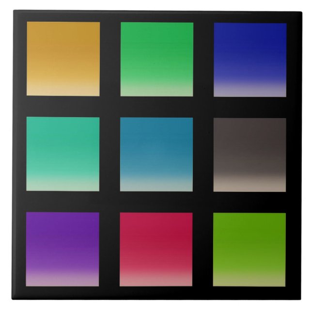 Moderne abstrakte Quadrate Muster Fliese (Vorderseite)