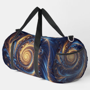 Moderne abstrakte Raum königsblaue und goldene Wir Duffle Bag