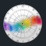 Moderne Abstrakte Regenbogenfarben-Vorlage Dartscheibe<br><div class="desc">Moderne Abstrakte Regenbogenfarben Rosa Blau Lila Grün Trendy Template Dartboard.</div>