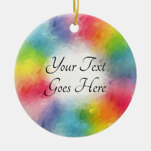 Moderne Abstrakte Regenbogenfarben Vorlage Script Keramik Ornament
