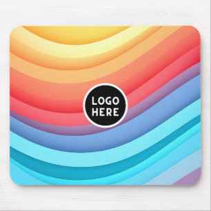 Moderne Abstrakte Regenbogenwellen mit Ihrem Logo Mousepad