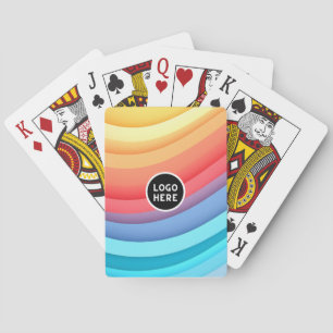 Moderne abstrakte Regenbogenwellen mit Ihrem Logo Spielkarten