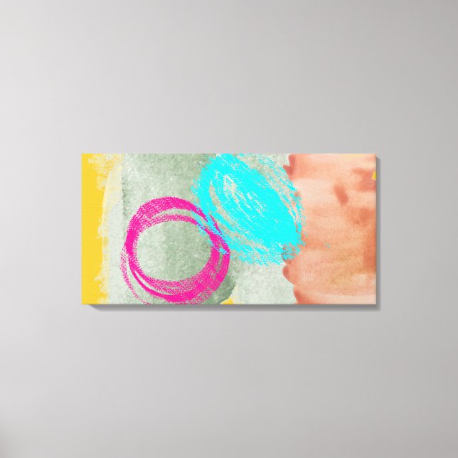 Moderne Abstrakte, rosa gekreppte Canvas drucken Leinwanddruck (Vorderseite)