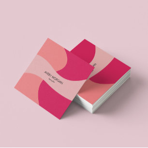 Moderne, Abstrakte Rosa-Haarstylistin Quadratische Visitenkarte