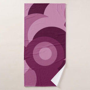 Moderne abstrakte rosa und violette Kreise Kunst Badehandtuch