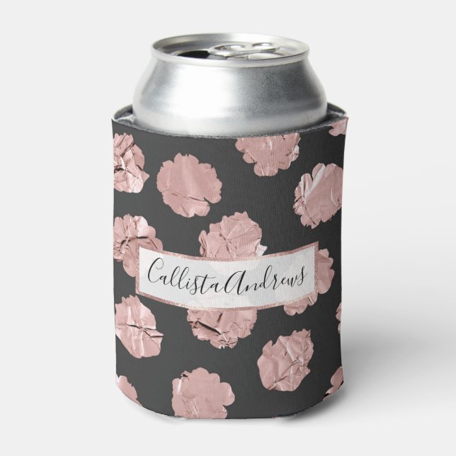 Moderne Abstrakte Rose Gold Paper Polka Dots Dosenkühler (Kanne Vorderseite)