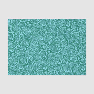 Moderne Abstrakte Rose Muster, Aquamarin und Aqua Seidenpapier