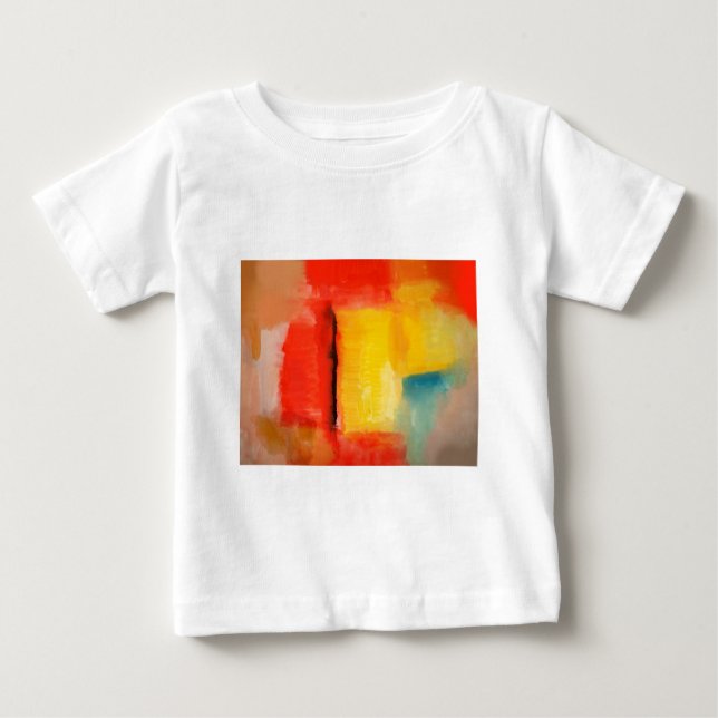 Moderne Abstrakte rote Gelbe Malerei Baby T-shirt (Vorderseite)