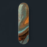 Moderne Abstrakte Rustikale Marmorfarbe Skateboard<br><div class="desc">Dieses moderne Design ist mit einem rustikalen,  flüssigen Marmorschmerz in orangen,  aquamarinen und braunen Tönen #marble #liquidart #orange #aquamarin #brown #rustic #masculine #giftsforboys #giftsforher #feminine #girly #customgifts #skateboards #skateboarding #sports #sports #sports #fun #Custom Design #custom #christmas #Geburtstag #holidays</div>