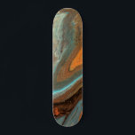 Moderne Abstrakte Rustikale Marmorfarbe Skateboard<br><div class="desc">Dieses moderne Design ist mit einem rustikalen, flüssigen Marmorschmerz in orangen, aquamarinen und braunen Tönen #marble #liquidart #orange #aquamarin #brown #rustic #masculine #giftsforboys #giftsforher #feminine #girly #customgifts #skateboards #skateboarding #sports #sports #sports #fun #Custom Design #custom #christmas #Geburtstag #holidays</div>