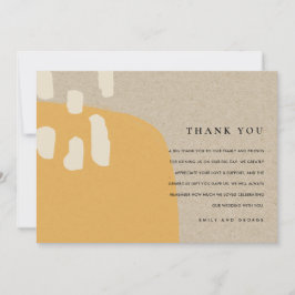 MODERNE ABSTRAKTE RUSTIKORANGE RUST KRAFT WEDD DANKESKARTE