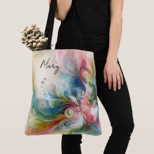 Moderne abstrakte Schmetterling Frühlingsfarben Tasche