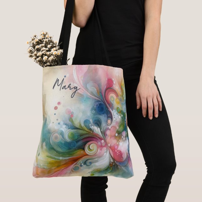 Moderne abstrakte Schmetterling Frühlingsfarben  Tasche (Von Nahem)