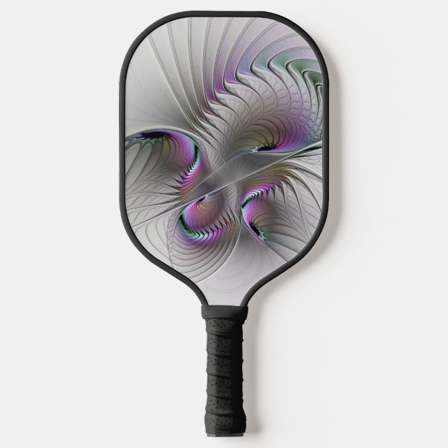 Moderne Abstrakte, schüchterne Fantasie Abbildung  Pickleball Schläger (Vorderseite)