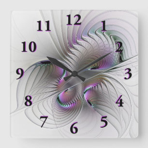 Moderne Abstrakte, schüchterne Fantasie Abbildung  Quadratische Wanduhr