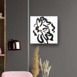 Moderne Abstrakte Schwarz-Weiß-Blume Leinwanddruck