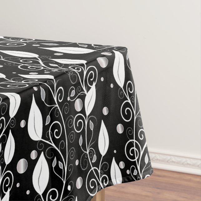 Moderne abstrakte Schwarz-Weiß-Illustration Tischdecke (Beispiel)
