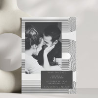 Moderne Abstrakte Schwarz-weiß Lines Foto Hochzeit