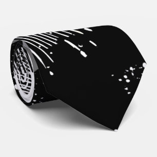 Moderne Abstrakte Schwarz/Weiß-Spritzer Kunst und  Krawatte