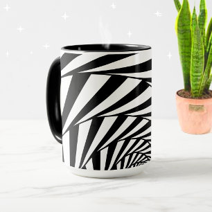 Moderne Abstrakte Schwarz-Weiß-Tasse Tasse
