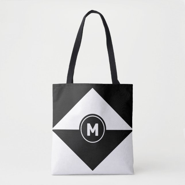 Moderne Abstrakte Schwarz-Weiß-Totbeutel Tasche (Vorderseite)