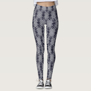 Moderne abstrakte schwarz-weiße geometrische Feuer Leggings