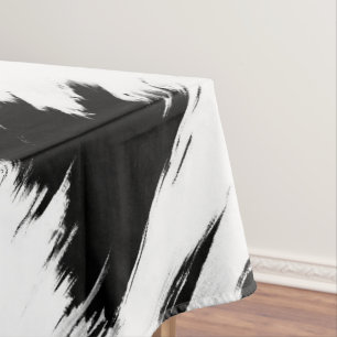 Moderne Abstrakte Schwarz-weiße Pinselstrichkunst Tischdecke