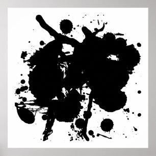 Moderne Abstrakte schwarze Flecken Poster