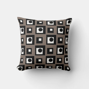 Moderne Abstrakte Schwarze Lucky Beige & Weiße Kissen