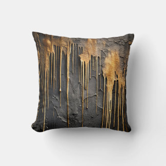 Moderne abstrakte schwarze und metallische goldene kissen