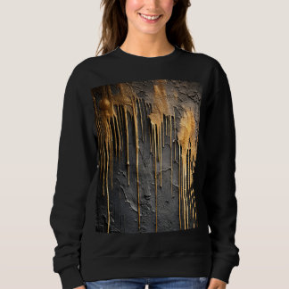 Moderne abstrakte schwarze und metallische goldene sweatshirt