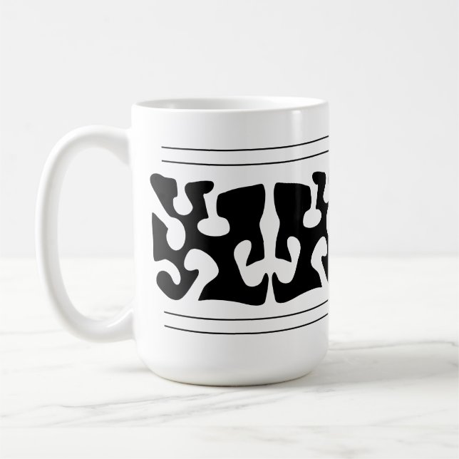 Moderne Abstrakte Schwarzform Kaffeetasse (Links)