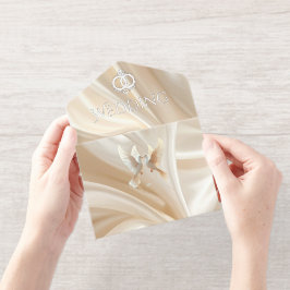 Moderne abstrakte Seiden-Hochzeitseinladung All-in-One-Einladung