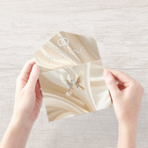 Moderne abstrakte Seiden-Hochzeitseinladung All-in-One-Einladung