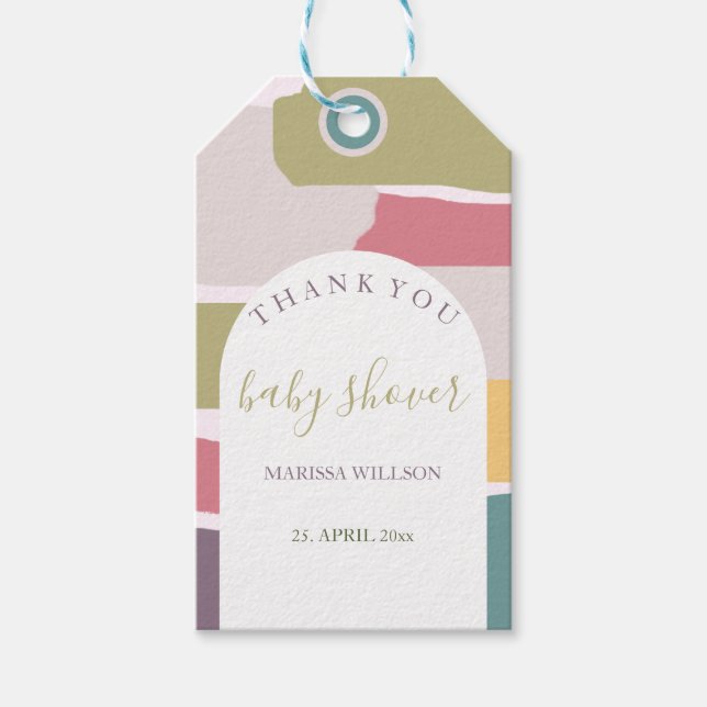 Moderne Abstrakte Sommerfarben Splash Geschenkanhänger (Vorderseite)