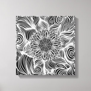 Moderne abstrakte Sonnenblume in erwachsener Farbe Leinwanddruck