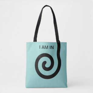 Moderne Abstrakte Spirale auf Aquamarin Tasche