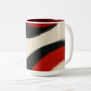Moderne abstrakte Streifen-Akzent-Tasse Zweifarbige Tasse
