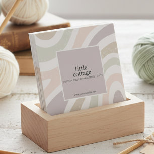 Moderne abstrakte Strick-Crochet-Garn Handarbeit  Quadratische Visitenkarte
