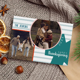Moderne Abstrakte Süße Farbige Thanksgiving-Foto Feiertagskarte
