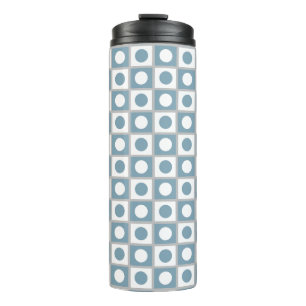 Moderne abstrakte Teal & Weiß Thermosbecher