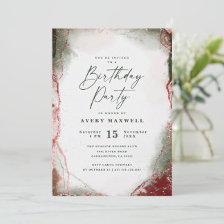 Moderne Abstrakte Terra Rosa Pink Geburtstagsparty Einladung