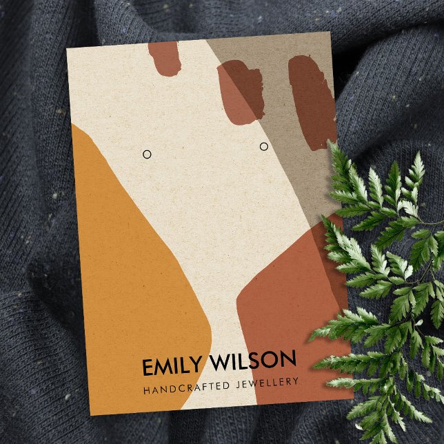 MODERNE ABSTRAKTE TERRACOTTA ART EARRING DISPLAY VISITENKARTE (Von Creator hochgeladen)