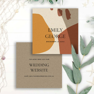 MODERNE ABSTRAKTE TERRACOTTA ART WEDING WEBSITE QUADRATISCHE VISITENKARTE