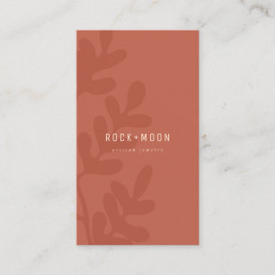 Moderne Abstrakte Terracotta Brown Botanische Blä Visitenkarte