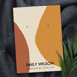 MODERNE ABSTRAKTE TERRACOTTA RED ART EARRING DISPL VISITENKARTE