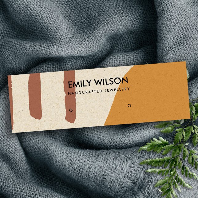 MODERNE ABSTRAKTE TERRACOTTA RED ART STUD-ANZEIGE MINI VISITENKARTE (Von Creator hochgeladen)